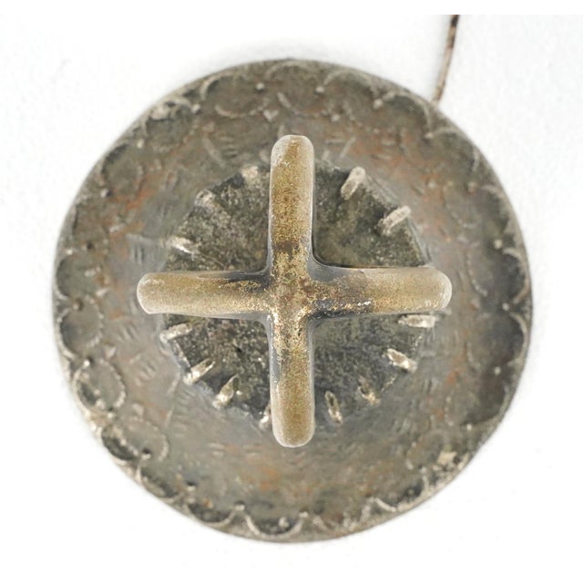 Metal Vintage Spanish Colonial Iron Handbell For Sale - Image 7 of 7
