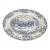 Vintage Mid-Century Modern Johnson Bros. Coaching Scenes Passing Through Blue & White Ironstone Platter For Sale