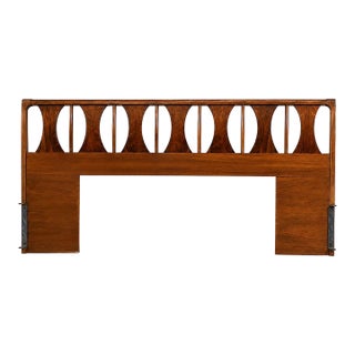 Vintage Walnut and Rosewood King Headboard by Kent Coffey Perspecta For Sale