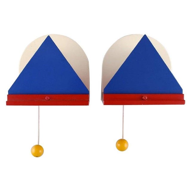 Vintage Wall Lamps by Ettore Sottsass for Ikea, 1980s, Set of 2 For Sale - Image 11 of 11