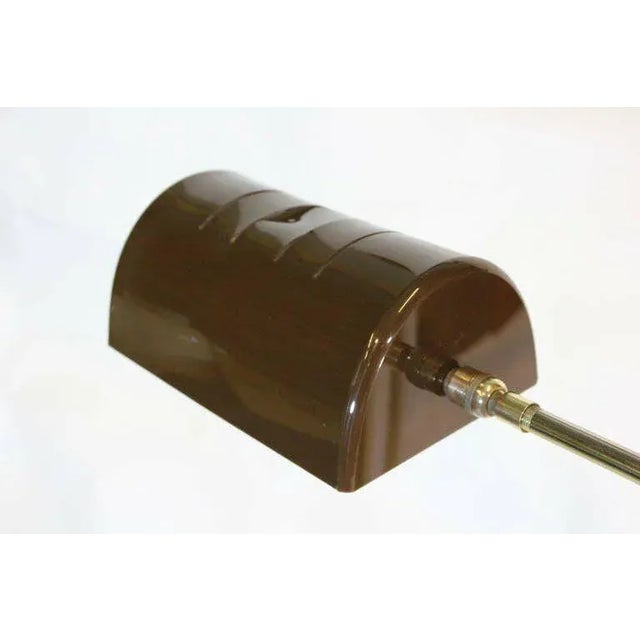 1960s 1960 Vintage Bauer Lamp Co. Swing-Arm Pair Pharmacy Floor Lamp Plexi Base-With Built in Rheostat Dim For Sale - Image 5 of 11