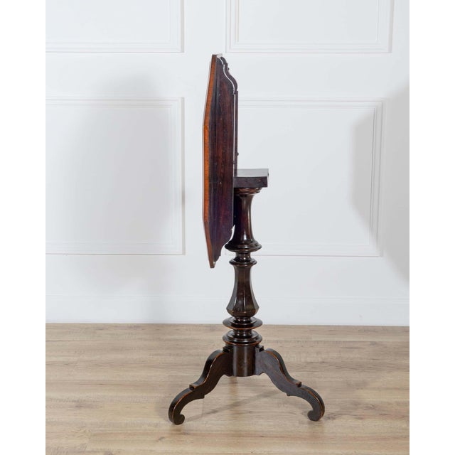 Wood Empire Octagonal Sail Table in Walnut with Precious Wood Veneer, Milan, Early 19 For Sale - Image 7 of 8