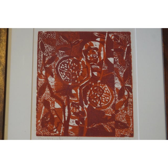 Abstract Late 20th Century Signed & Numbered Artist Proof Serigraph- Pomegranates For Sale - Image 3 of 12