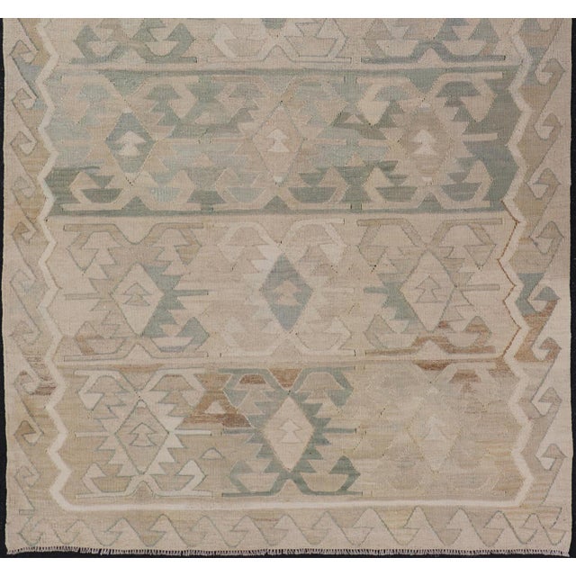 Turkish Vintage Kilim Gallery Rug With Sub-Geometric Design 5'2 X 9'1 For Sale In Atlanta - Image 6 of 11