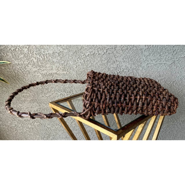 Mid 20th-Century Rustic Chic Handwoven Natural Willow Wall Pocket For Sale - Image 12 of 13
