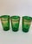 Metal Set of Six Handblown Moroccan Moorish Green and Gold Glasses For Sale - Image 7 of 12