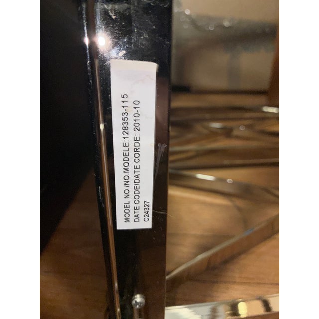 Metal Pair of Ethan Allen Glass Top Jocelyn Side Tables (Triple Tier) For Sale - Image 7 of 7