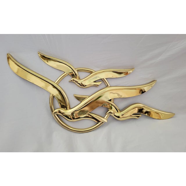 80s Syroco Gilted Flying Bird Wall Art Pair For Sale - Image 6 of 13