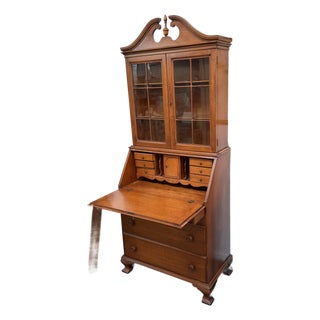 Early American Chippendale Style Secretary Desk For Sale