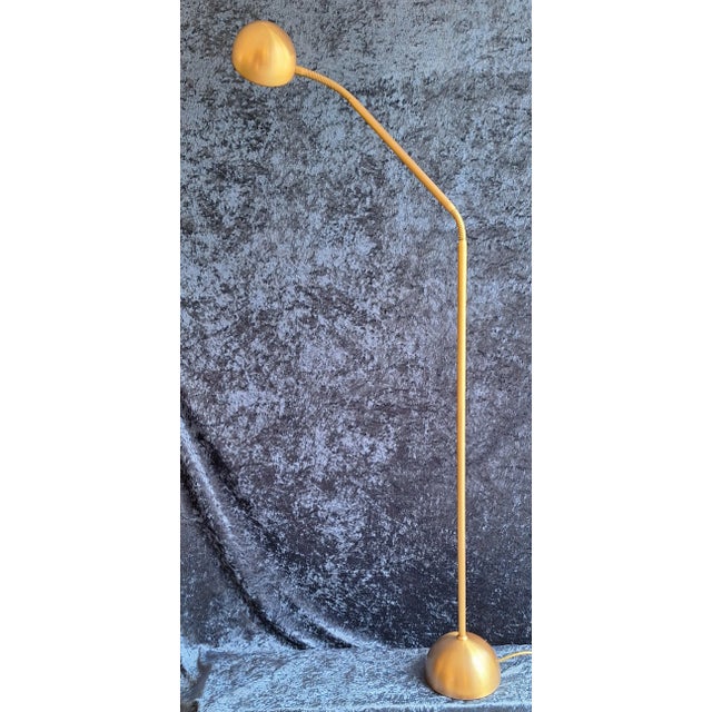 Vintage German Floor Lamp in Brass-Colored Metal from Hustadt-Leuchten, 1980s, in Good conditions. Designed 1980 to 1989...