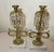 Metal Pair of Antique Ornate Brass Marble Drop Crystal Girandole Candle Holders Lamp For Sale - Image 7 of 11