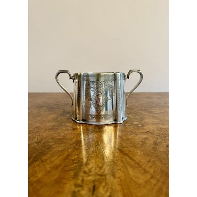 1900 - 1909 Antique Edwardian Four Piece Tea Set by Walker and Hall, 1900, Set of 3 For Sale - Image 5 of 7