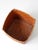 Brown Vintage Woven Bamboo Storage Basket With Geometric Herringbone Pattern For Sale - Image 8 of 12