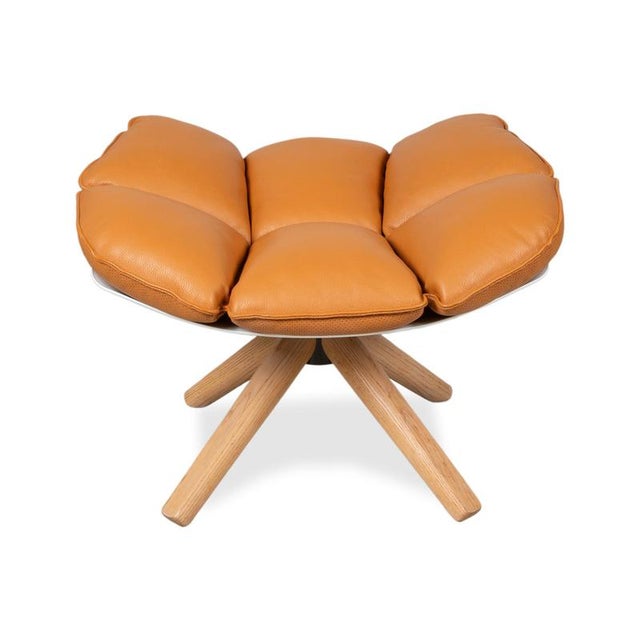 Set of Husk Lounge Chair and Ottoman in Cognac Leather from B&B Italia / C&B Italia For Sale - Image 13 of 17