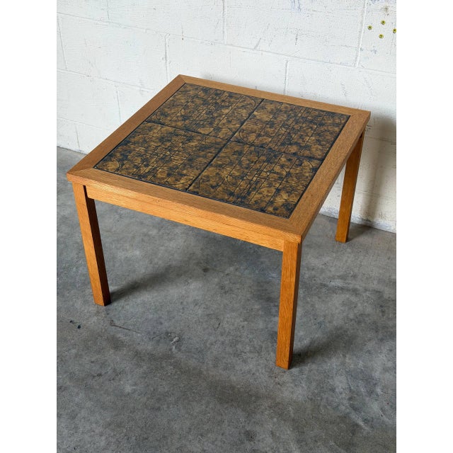 Oak Tile Top Coffee Table Danish Mid-Century Modern 1960s For Sale - Image 9 of 10