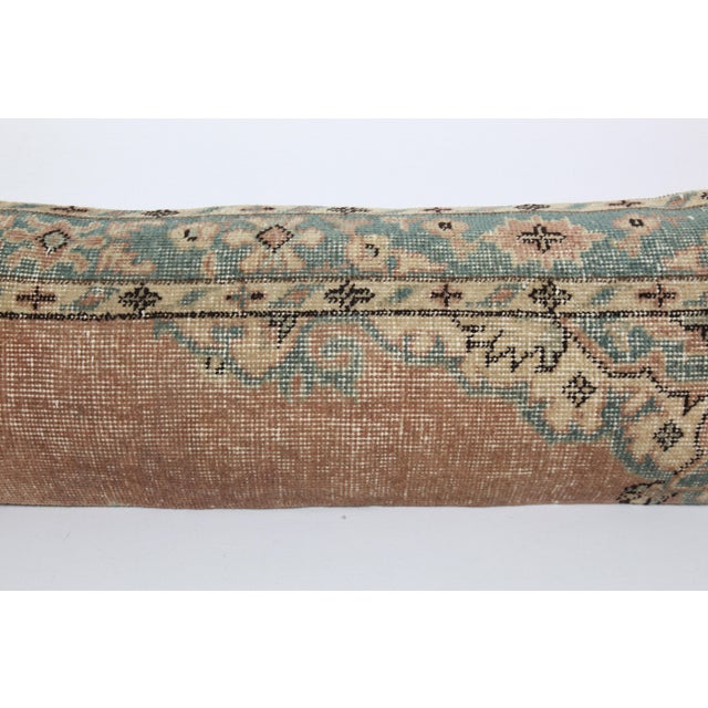 Handmade Muted Tones Vintage Rug Pillow Cover -14'' X 47'' For Sale - Image 10 of 11