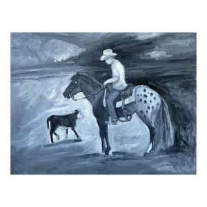 Rodeo Training, Original Oil Painting
