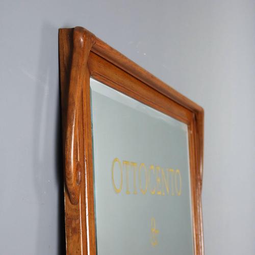 Large Vintage Mirror with Oak Frame For Sale - Image 10 of 12