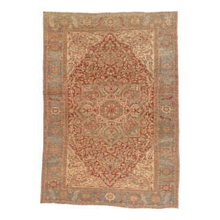 Antique Persian Heriz Rug, 07'07 X 10'10 For Sale