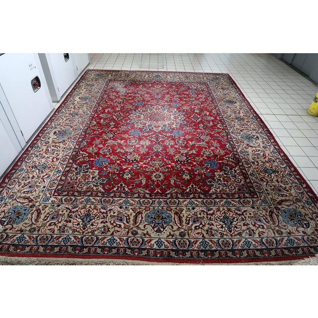 Persian 1900s, Antique Persian Tabriz Handmade Rug 10.1' X 13.3' For Sale - Image 3 of 18