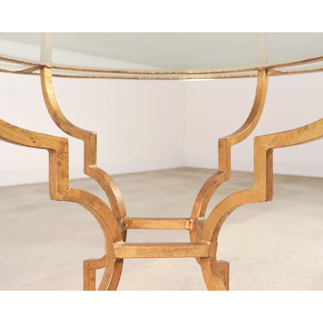 Gold French Gilded Iron Hollywood Regency Breakfast or Center Table For Sale - Image 8 of 18