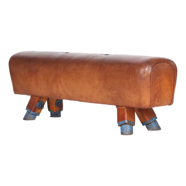 Pommel Horse Leather Bench, 1930s For Sale
