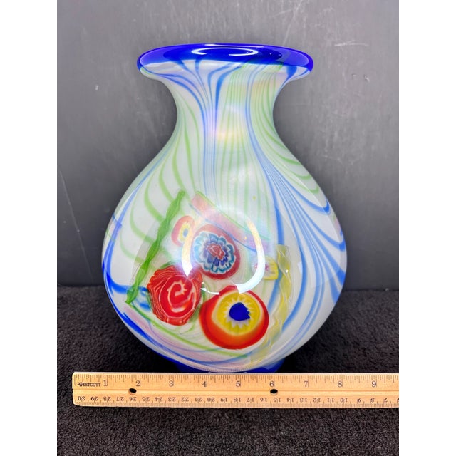 Vintage MCM Murano Style Millefiori Glass Vase For Sale In Phoenix - Image 6 of 7