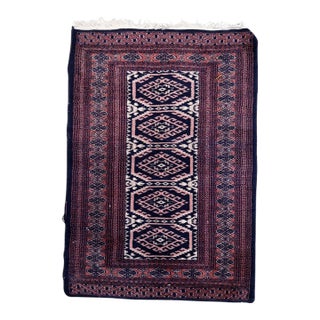 1960s, Handmade Vintage Uzbek Bukhara Rug 2.5' X 3.7' For Sale