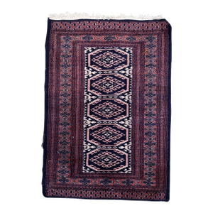 1960s, Handmade Vintage Uzbek Bukhara Rug 2.5' X 3.7'