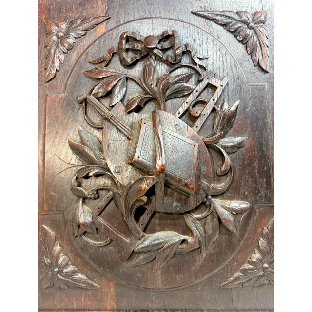 Victorian Large Antique 19th Century Architectural Salvage Art Theme Door Sculpture Panel For Sale - Image 3 of 13