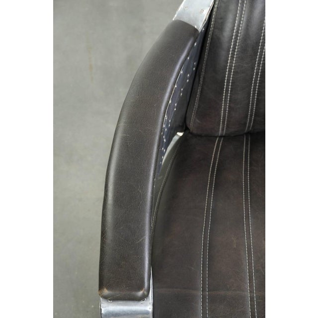 Black Industrial Black Cowhide Aviator Chairs, Set of 2 For Sale - Image 8 of 17