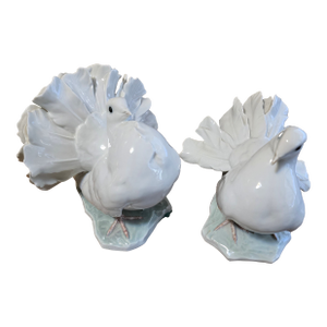 Fritz Heidenreich Rosenthal Mid-Century Large Pair Porcelain Doves