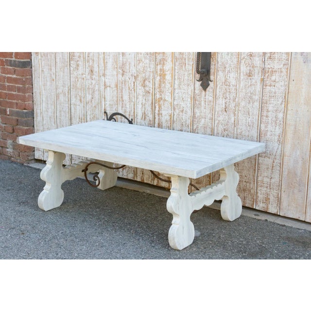 Bleached White Spanish Tavernera Coffee Table For Sale - Image 4 of 11