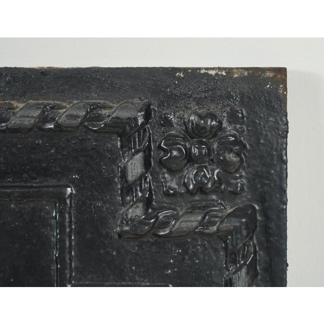 The Plaza Hotel French Black Cast Iron Fireback Set For Sale - Image 6 of 16