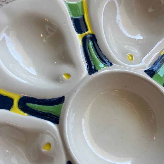 Vintage Hand Painted Oyster Plate For Sale - Image 9 of 10