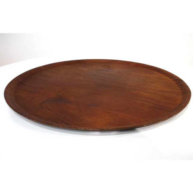 Mid-Century Modern Very Large Teak Tray in the Style of Fritz Hansen Made in Sweden For Sale - Image 3 of 8
