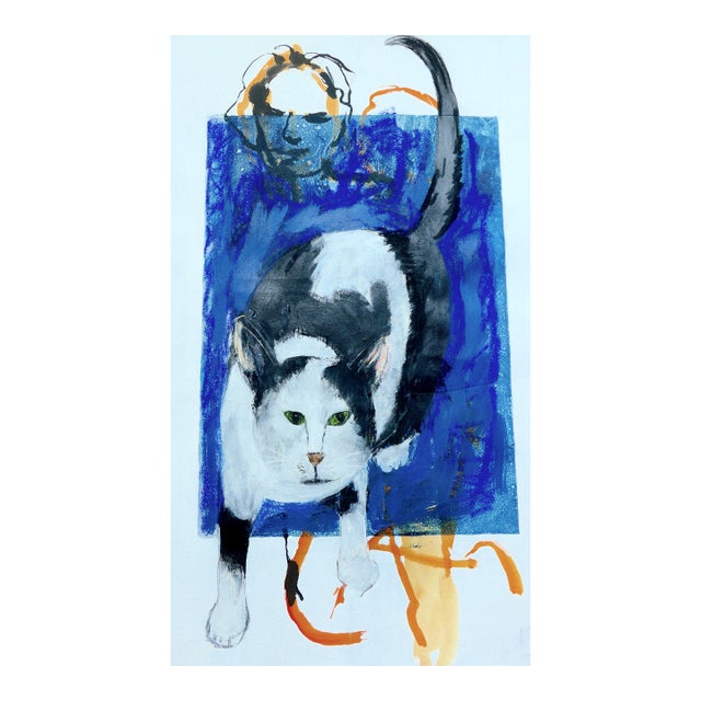 Martha Holden "Cat Walk" Contemporary Mixed-Media Drawing For Sale