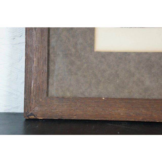 Wood Antique Country Farmhouse Hay Field Harvesting Crops Landscape Etching 25" For Sale - Image 7 of 8