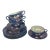 Antique 1920s Japanese Tea Setting Blue Lusterware Cherry Blossom Trees - 15 PCS For Sale