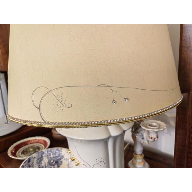 Vintage Table Lamp in Hand Painted Ceramic and Brass, Italy, 1950s For Sale - Image 10 of 15