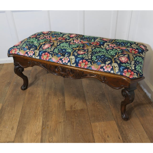 Window Stool in Navy Liberty William Morris Velvet For Sale - Image 3 of 10