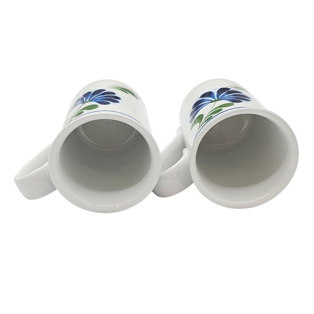 Blue Vintage Dansk International Sage Song Coffee Mug Set – Scandinavian Floral 10oz Cups For Sale - Image 8 of 12