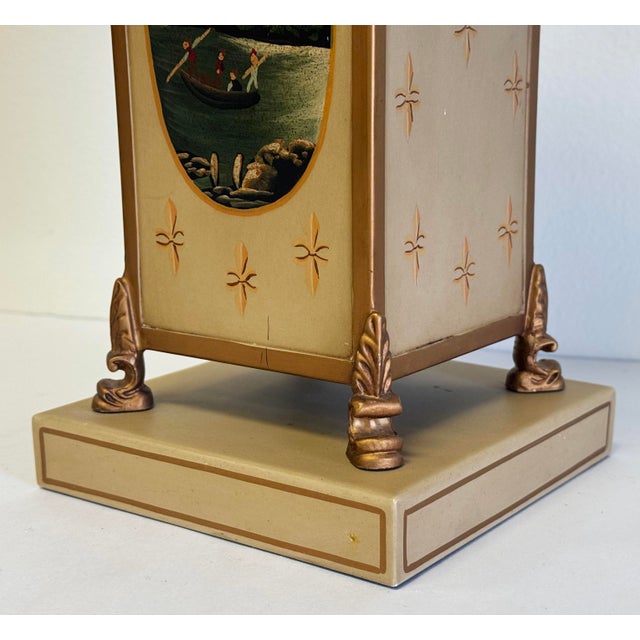 Vintage Hand-Painted Tole Tinware Vase For Sale - Image 9 of 11