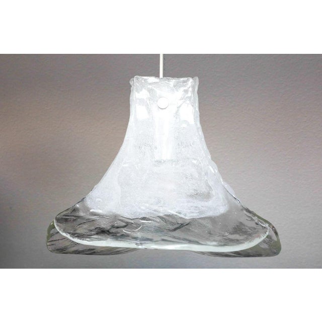 Vintage Clear Ice Glass Pendant Lamp by J. T. Kalmar for Kalmar, 1960s For Sale - Image 16 of 18