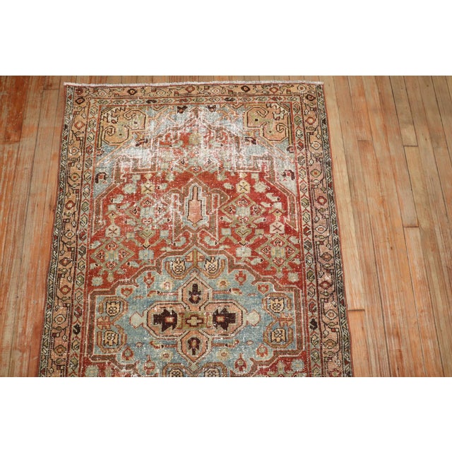 Red Worn Persian Farmhouse Bidjar Rug no. r5830 For Sale - Image 8 of 8
