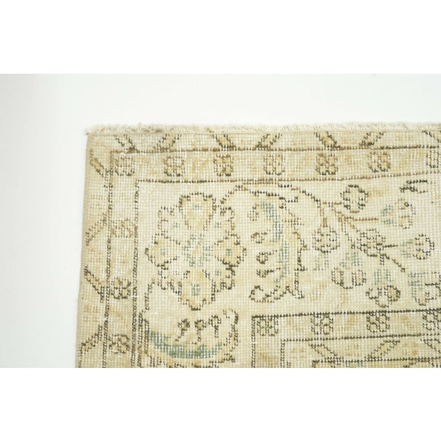1970s 1970s Vintage Turkish Handmade Wool Cotton Beige Area Rug For Sale - Image 5 of 12