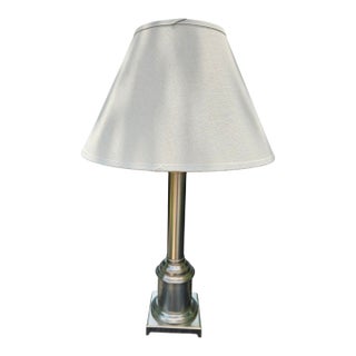 Restoration Hardware Table Lamp Nickeled Corinthian Column Shade For Sale