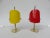 Mid-Century Modern Yellow & Red Brass and Acrylic Glass Table Lamps, 1950s, Set of 2 For Sale - Image 3 of 18