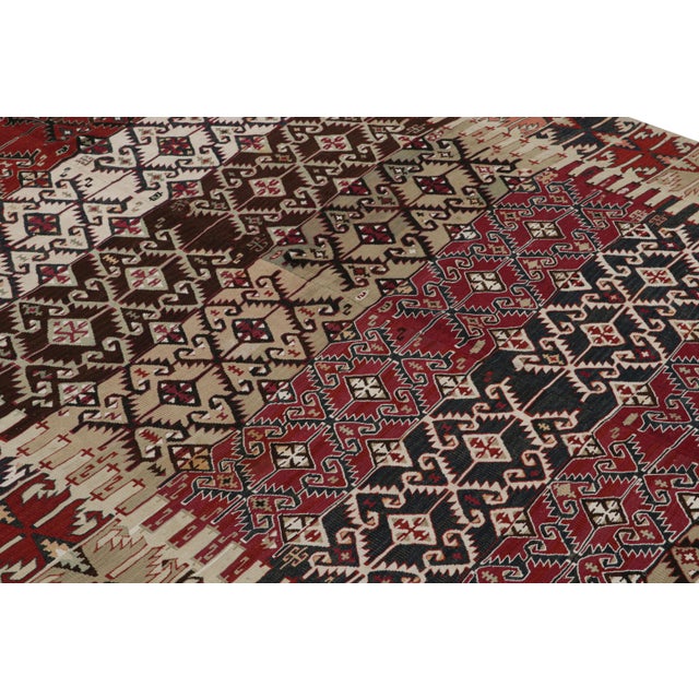 Handwoven In Turkey Originating Between 1950-1960, This Vintage Midcentury 6×10 Wool Kilim Hails From The City Of Malatya,...