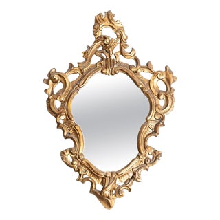 20th Century French Golden Cornucopia Mirror, 1960s For Sale